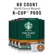 Starbucks K-Cup Coffee Pods—Medium Roast Coffee—Pike Place Roast for Keurig Brewers— Arabica—6 boxes (60 pods total) Starbucks K-Cup Coffee Pods—Medium Roast Coffee—Pike Place Roast for Keurig Brewers—100% Arabica—6 boxes (60 pods total) - 2