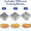New Star Foodservice 43204 Commercial Grade French Fry Cutter with Suction Feet, 1/2 Inch and 3/8 Inch Blades, Limited Edition Black - 8