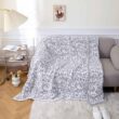 MH MYLUNE HOME Ultra Soft Micro Plush White Grey Leopard Blanket (51x63 inches) Warm Reversible Cheetah Blanket Leopard Pattern Throw for Couch Bed Sofa - 4