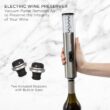 Ivation 6-in-1 Wine Gift Set – Wine Lover’s Dream Includes Stainless Steel Electric Wine Bottle Opener, Electric Vacuum Wine Preserver, 2 Dated Cork Stoppers, Bonus Foil Cutter & Charging Base - 9