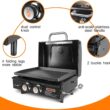 QuliMetal Table Top Grill Portable Griddle with Hood Non-Stick Flat Top Grill Griddle Propane Grill with Carry Bag 22 Inch,24,000 BTU,348 Sq,304 Stainless Steel Burner,Ceramic Coating for Outdoor Camping Party Tailgating - 8