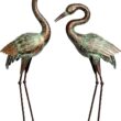 Shorayn Garden Crane Statues, Blue Heron Sculptures for Outdoor, Cranes Decor Metal Bird Shorayn Garden Crane Statues, Blue Heron Sculptures for Outdoor, Cranes Decor Metal Bird, Patina Garden Art Lawn Ornaments for Yard Patio Porch Outside Decorations - 3