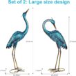 Kircust Garden Sculpture & Statues, Blue Heron Lawn Ornaments Standing Metal Crane Yard Art Large Size Bird Decoy, Set of 2 Kircust Garden Sculpture & Statues, Blue Heron Lawn Ornaments Standing Metal Crane Yard Art Large Size Bird Decoy for Outdoor Lawn Backyard Porch Patio Decoration, Set of 2 - 3