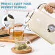 SUSTEAS Electric Kettle - 57oz Hot Tea Kettle Water Boiler with Thermometer, 1500W Fast Heating Stainless Steel Tea Pot, Cordless with LED Indicator, Auto Shut-Off & Boil Dry Protection, Beige - 3