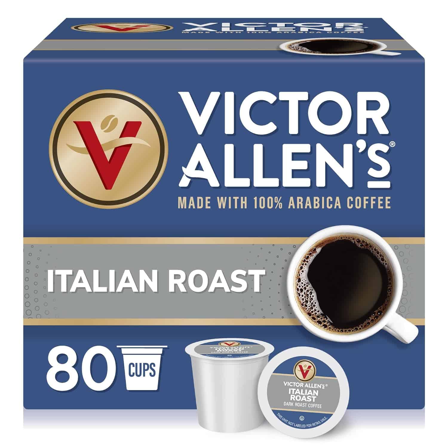 Victor Allen's Coffee Italian Roast, Dark Roast, 80 Count, Single Serve Coffee Pods for Keurig K-Cup Brewers Victor Allen's Coffee Italian Roast, Dark Roast, 80 Count, Single Serve Coffee Pods for Keurig K-Cup Brewers - 1