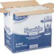 Sparkle Professional Series 2-Ply Perforated Kitchen Paper Towel Rolls by GP PRO (Georgia-Pacific); 2717201; 70 Sheets Per Roll; 30 Rolls Per Case - 6