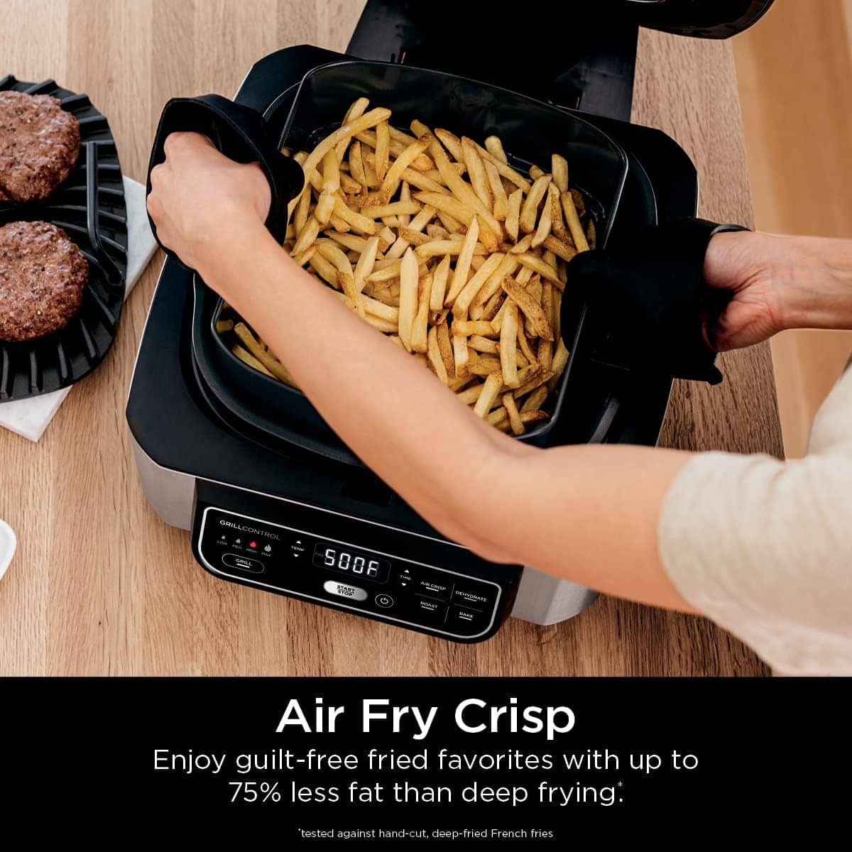 Ninja AG301 Foodi 5-in-1 Indoor Electric Grill with Air Fry, Roast, Bake & Dehydrate - Programmable, Black/Silver Ninja AG301 Foodi 5-in-1 Indoor Electric Grill with Air Fry, Roast, Bake & Dehydrate - Programmable, Black/Silver - 5