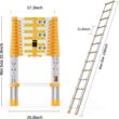 BOWEITI Telescoping Extension Ladder 12.5FT Heavy Duty Upgrade,Aluminum Telescopic Ladder with Upgrade Material/Accessories - 4