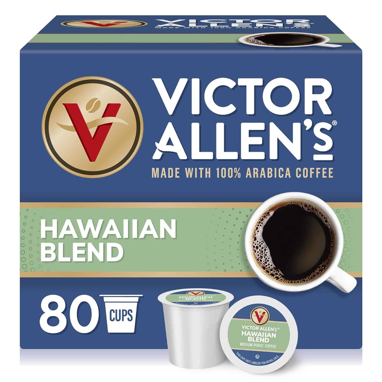 Victor Allen's Coffee Hawaiian Blend, Medium Roast, 80 Count, Single Serve Coffee Pods for Keurig K-Cup Brewers (formerly Kona Blend) Victor Allen's Coffee Hawaiian Blend, Medium Roast, 80 Count, Single Serve Coffee Pods for Keurig K-Cup Brewers (formerly Kona Blend) - 1