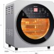 Costway 16-in-1 Air Fryer 15.5 qt Toaster Rotisserie Dehydrator Oven - Silver