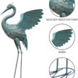 Oritty 33-37 Inch Metal Crane Garden Statue Décor, Bird Garden Sculpture & Statues, Set of 2 Oritty 33-37 Inch Metal Crane Garden Statue Décor, Bird Garden Sculpture & Statues, Outdoor Decoration for Yard Patio Lawn Backyard Pool, Vintage Spread Wings Crane, Set of 2 - 4