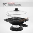 Aroma Housewares AEW-306 Electric Wok with Tempered Glass Lid Easy Clean Nonstick, Black