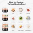 13.7QT Electric Food Steamer for Cooking, Vegetable Steamer with 3 Tiers BPA-Free Baskets, Digital Steamer with Appointment, 800W Fast Cooking, Ideal for Veggies Seafood Rice Black - 4