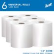 Scott® Essential Universal High-Capacity Hard Roll Towels (01005), 1.5" Core, White Scott® Essential Universal High-Capacity Hard Roll Towels (01005), with Absorbency Pockets™, 1.5