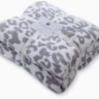 MH MYLUNE HOME Ultra Soft Micro Plush White Grey Leopard Blanket (51x63 inches) Warm Reversible Cheetah Blanket Leopard Pattern Throw for Couch Bed Sofa - 1