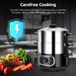 Secura 2 Stainless Steel Food Steamer 8.5 Qt Electric Glass Lid Vegetable Steamer Double Tiered Stackable Baskets with Timer - 6