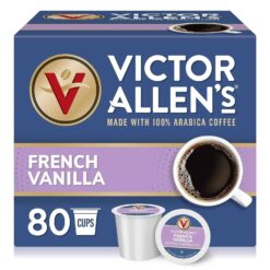 Victor Allen's Coffee French Vanilla Flavored, Medium Roast, 80 Count Single Serve Coffee Pods for Keurig K-Cup Brewers - 1