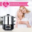Secura Electric Food Steamer, Vegetable Double Tiered Stackable Baskets with Timer 1200W Fast Heating Stainless Steel Digital Steamer 8.5 Quart - 8
