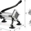 New Star Foodservice 43204 Commercial Grade French Fry Cutter with Suction Feet, 1/2 Inch and 3/8 Inch Blades, Limited Edition Black - 2