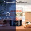 13.7QT Electric Food Steamer for Cooking, Vegetable Steamer with 3 Tiers BPA-Free Baskets, Digital Steamer with Appointment, 800W Fast Cooking, Ideal for Veggies Seafood Rice Black - 5