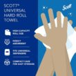 Scott® Essential Universal High-Capacity Hard Roll Towels (01005), 1.5" Core, White Scott® Essential Universal High-Capacity Hard Roll Towels (01005), with Absorbency Pockets™, 1.5