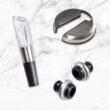 Ivation 6-in-1 Wine Gift Set – Wine Lover’s Dream Includes Stainless Steel Electric Wine Bottle Opener, Electric Vacuum Wine Preserver, 2 Dated Cork Stoppers, Bonus Foil Cutter & Charging Base - 3
