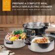 Secura Electric Food Steamer, Vegetable Double Tiered Stackable Baskets with Timer 1200W Fast Heating Stainless Steel Digital Steamer 8.5 Quart - 5