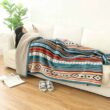 UKELER Bohemian Sherpa Throw 80'' x 60''- Soft Plush Flannel Boho Throw Blankets for Bed/Couch/Sofa/Office/Camping - 2