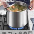 Cooks Standard 18/10 Stainless Steel Stockpot 12-Quart, Classic Deep Cooking Pot Canning Cookware with Stainless Steel Lid, Silver