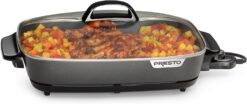 Presto 16-Inch Electric Slimline Skillet with Glass Cover, Black - 1
