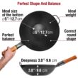 YOSUKATA Carbon Steel Wok Pan – 13,5 “ Stir Fry Pans - Chinese Wok with Flat Bottom Pow Wok