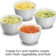 Hamilton Beach 3-in-1 Electric Vegetable Spiralizer & Slicer With 3 Cutting Cones for Veggie Spaghetti, Linguine, and Ribbons, 6-Cups, Black,70930 - 10