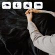 Electric Blanket Queen Size 84''X90'' - Heated Blanket with Dual Control Fast Heating 6 Heating Levels & 1-10 Hours Auto Off,ETL Certified Machine Washable (Black) - 5