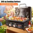QuliMetal Table Top Grill Portable Griddle with Hood Non-Stick Flat Top Grill Griddle Propane Grill with Carry Bag 22 Inch,24,000 BTU,348 Sq,304 Stainless Steel Burner,Ceramic Coating for Outdoor Camping Party Tailgating - 2