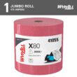 WypAll Power Clean X80 Heavy Duty Cloths (41055), Extended Use Jumbo Roll, Red