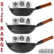 YOSUKATA Carbon Steel Wok Pan – 13,5 “ Stir Fry Pans - Chinese Wok with Flat Bottom Pow Wok