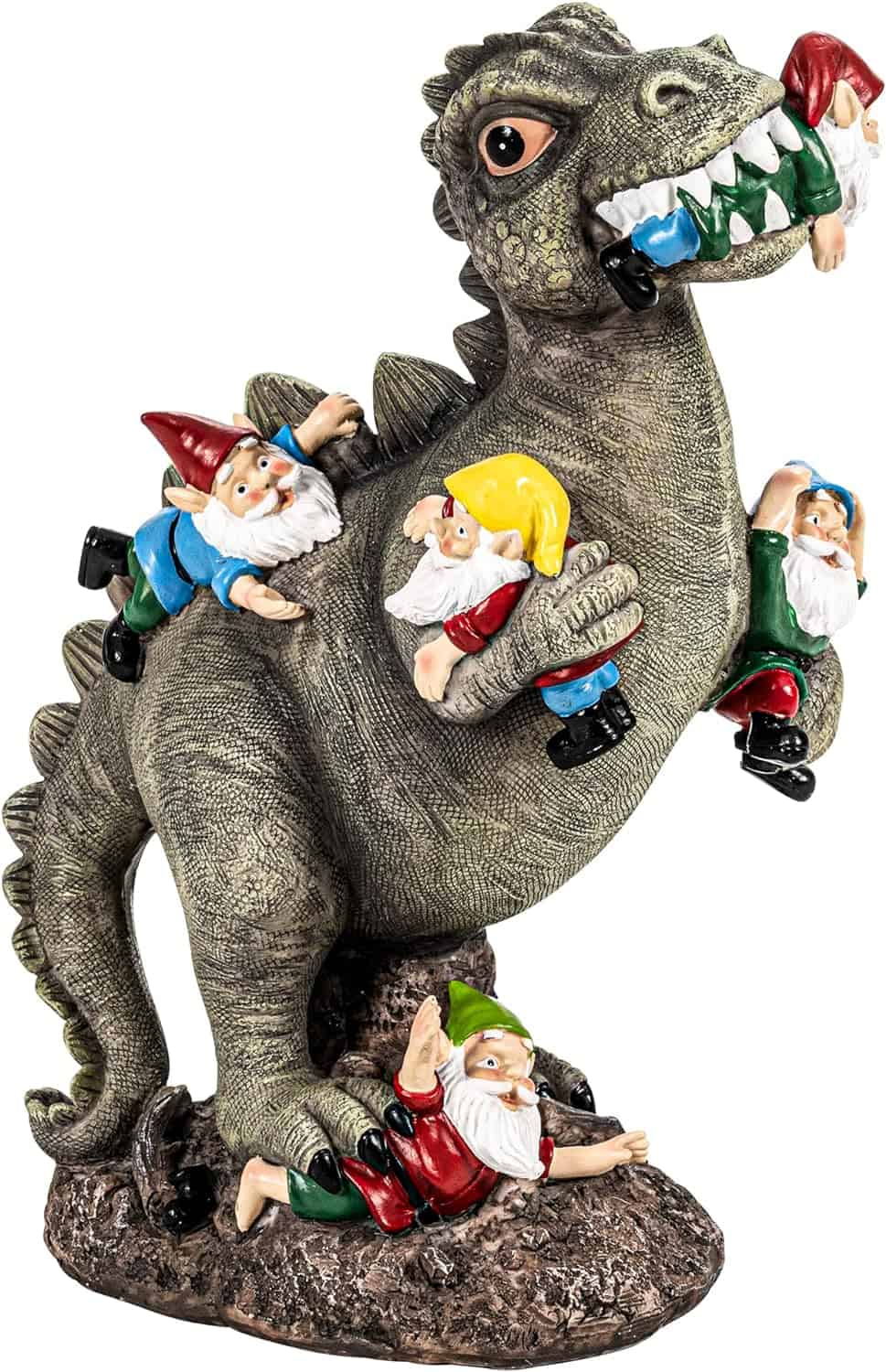 SOWSUN Dinosaur Gnomes Garden Statues Outdoor Decor Birthday Gifts for Mom Funny Gifts for Yard SOWSUN Dinosaur Gnomes Garden Statues Outdoor Decor Birthday Gifts for Mom Funny Gifts for Yard, Patio Dinosaur Eating Gnomes Sculptures House Warming Gifts New Home Decor - 9