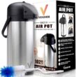 VONDIOR Airpot Coffee Dispenser with Pump - Insulated Stainless Steel Coffee Carafe (102 oz)