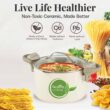Gotham Steel 5 Quart Stock Pot Multipurpose Pasta Pot with Strainer Lid & Twist and Lock Handles