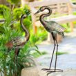 Shorayn Garden Crane Statues, Blue Heron Sculptures for Outdoor, Cranes Decor Metal Bird Shorayn Garden Crane Statues, Blue Heron Sculptures for Outdoor, Cranes Decor Metal Bird, Patina Garden Art Lawn Ornaments for Yard Patio Porch Outside Decorations - 8