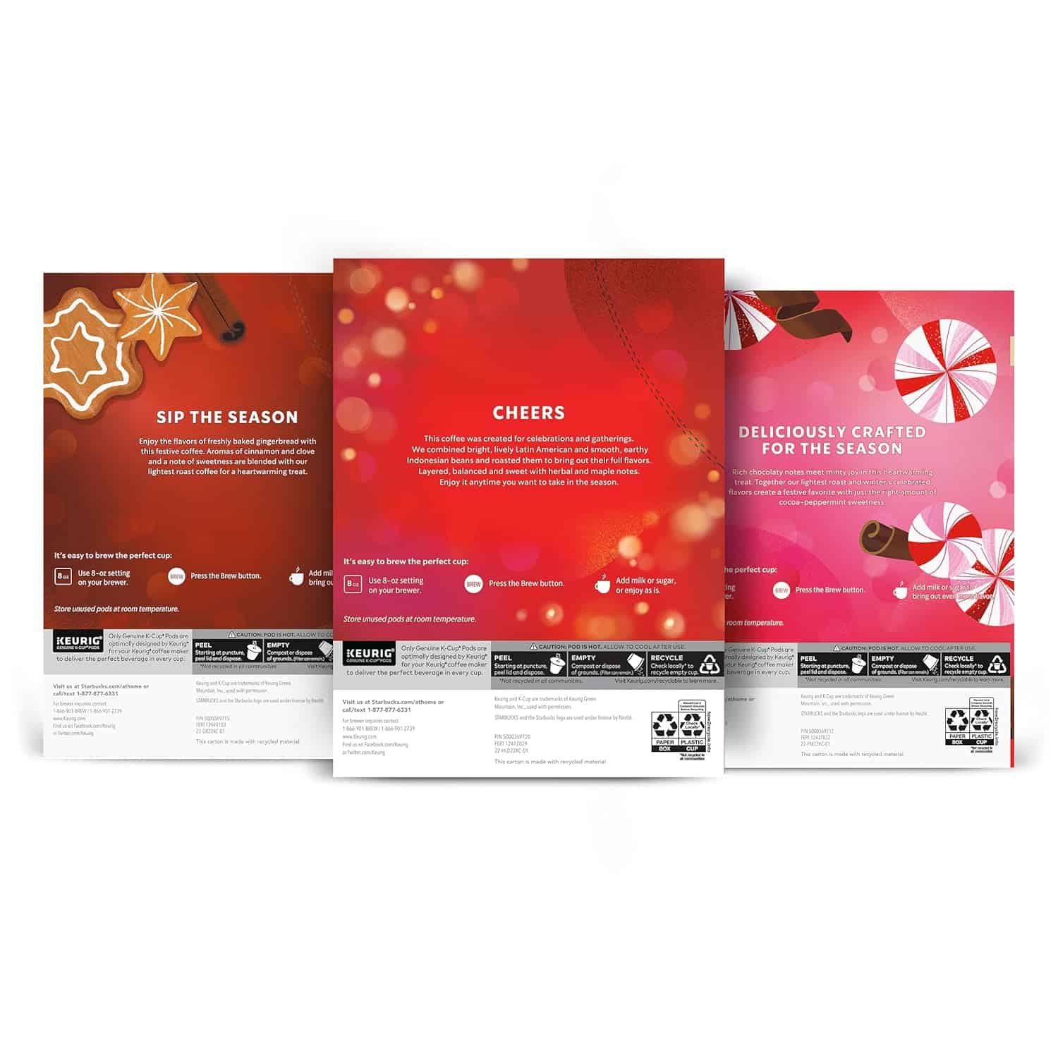 Starbucks K-Cup Coffee Pods, Medium Roast And Naturally Flavored Coffee, Arabica, 3 Boxes (30 Pods Total) Starbucks K-Cup Coffee Pods, Medium Roast And Naturally Flavored Coffee, Limited Edition Holiday Coffee Variety Pack, 100% Arabica, 3 Boxes (30 Pods Total) - 8
