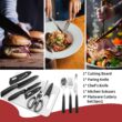 Portable Camping Kitchen Utensil Set-27 Piece Cookware Kit, Stainless Steel Outdoor Cooking and Grilling Utensil Organizer Travel Set
