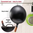 YOSUKATA Carbon Steel Wok Pan - 14 “ Woks and Stir Fry Pans - Black Steel Wok