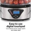 Hamilton Beach Digital Electric Food Steamer & Rice Cooker for Quick, Healthy Cooking with Stackable Three-Tier Bowls for Vegetables and Seafood, 8.25 Quart, Black & Stainless Steel - 4