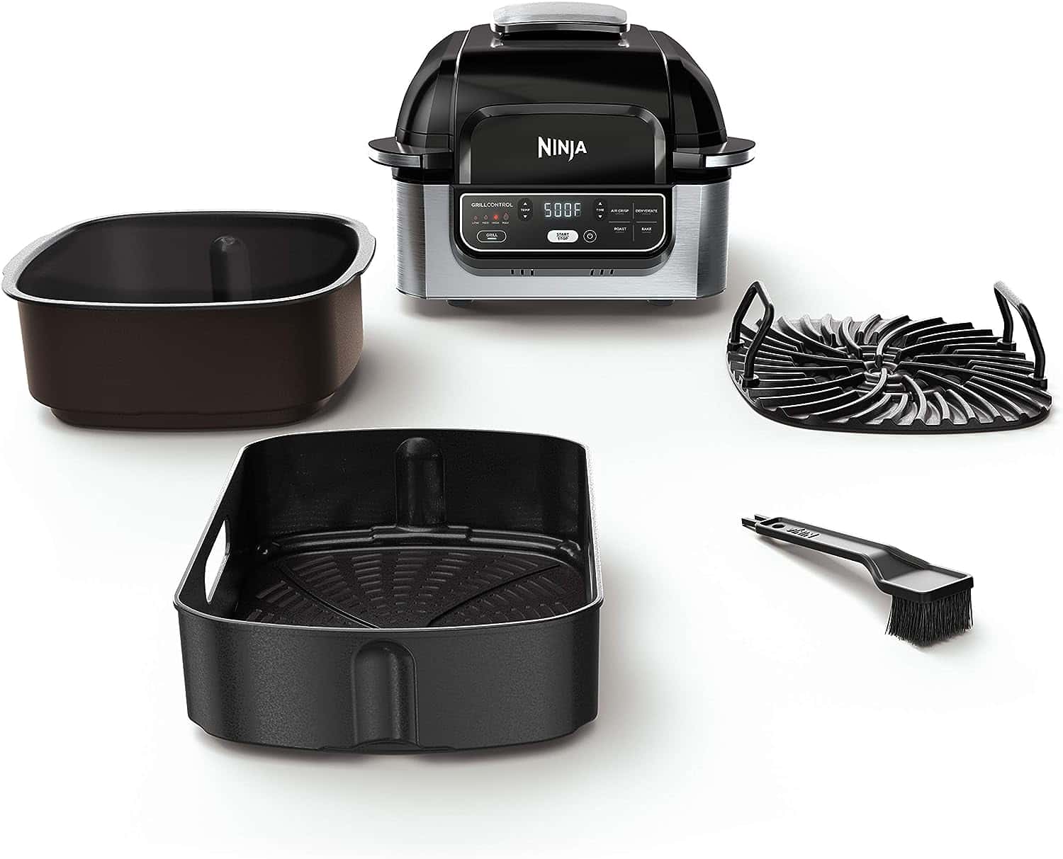 Ninja AG301 Foodi 5-in-1 Indoor Electric Grill with Air Fry, Roast, Bake & Dehydrate - Programmable, Black/Silver Ninja AG301 Foodi 5-in-1 Indoor Electric Grill with Air Fry, Roast, Bake & Dehydrate - Programmable, Black/Silver - 11