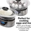 Hamilton Beach Digital Electric Food Steamer & Rice Cooker for Quick, Healthy Cooking with Stackable Three-Tier Bowls for Vegetables and Seafood, 8.25 Quart, Black & Stainless Steel - 5