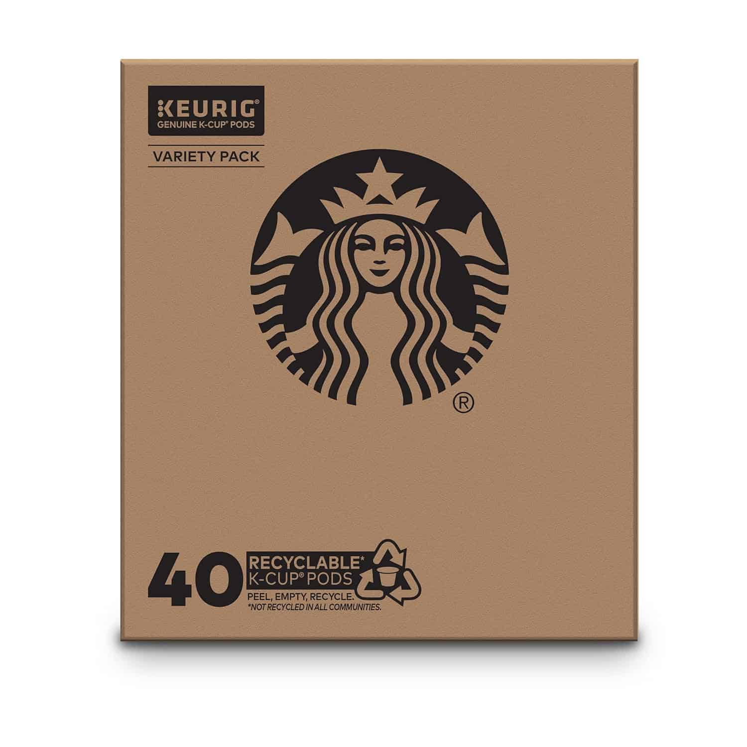 Starbucks K-Cup Coffee Pods—Flavored Coffee—Variety Pack for Keurig Brewers—Naturally Flavored— Arabica—1 box (40 pods total) Starbucks K-Cup Coffee Pods—Flavored Coffee—Variety Pack for Keurig Brewers—Naturally Flavored—100% Arabica—1 box (40 pods total) - 8