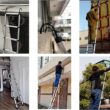 Telescoping Ladder 20FT Extension Ladder with 2 Detachable Hooks Aluminum Telescopic Ladder Collapsible Ladder Fully Extended 244