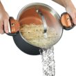 Gotham Steel 5 Quart Stock Multipurpose Pasta Pot with Strainer Lid & Twist and Lock Handles