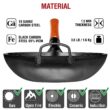 YOSUKATA Carbon Steel Wok Pan – 13,5 “ Stir Fry Pans - Chinese Wok with Flat Bottom Pow Wok